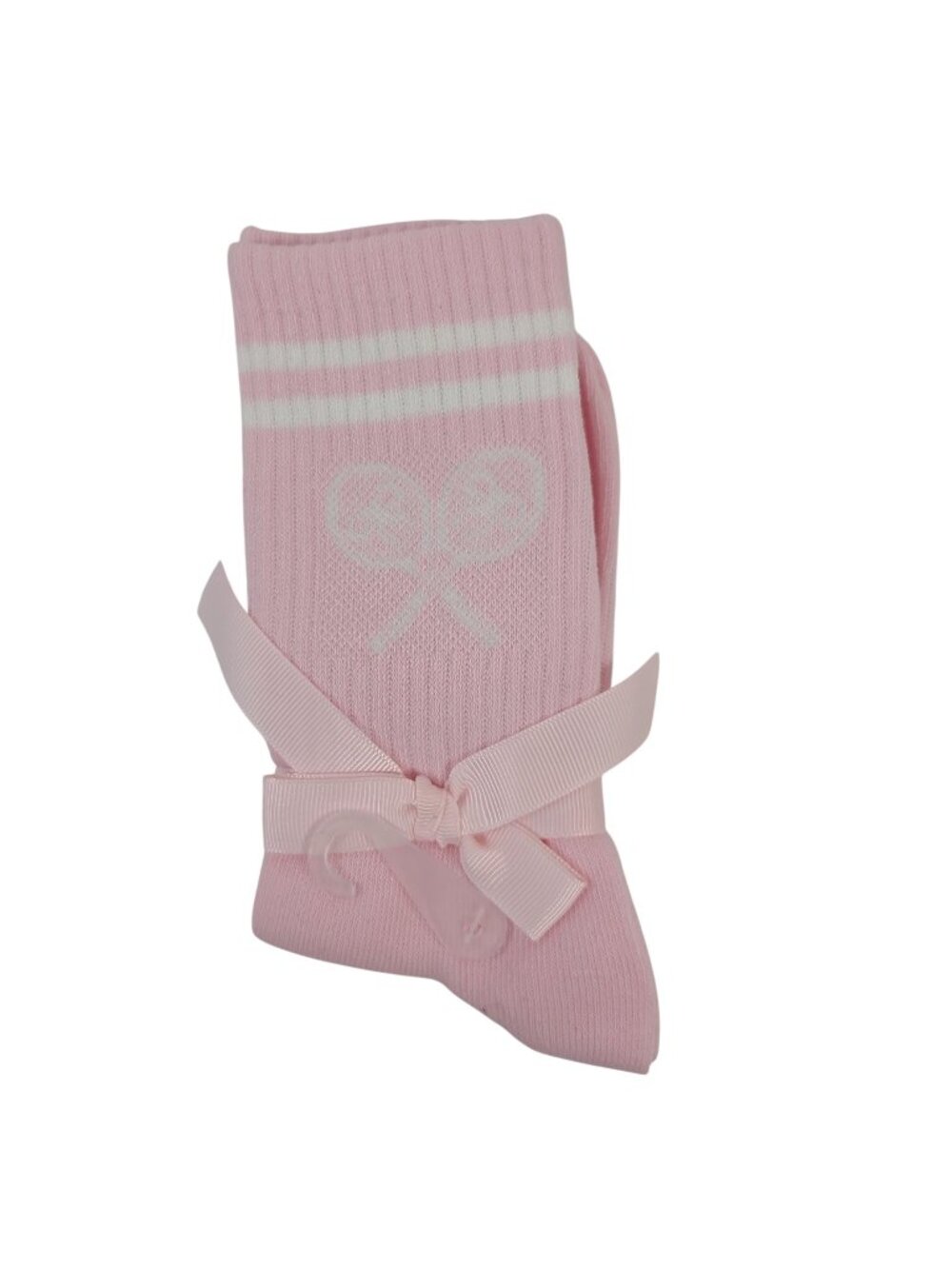 NEW Love Shack Fancy Lowell Socks Pink Sprint Sz M/L Tennis Graphic Cotton Blend